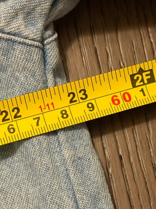 Tantrums Light Blue Denim Jacket with Colorful Sunflower Embroidery has stain - Picture 5 of 7